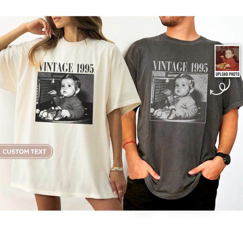 Personalised Vintage Shirt, Custom Photo Comfort Colors