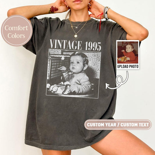 Personalised Vintage Shirt, Custom Photo Comfort Colors
