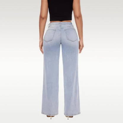 Stretchy Curve Hugging  Wide Leg Denim Jeans