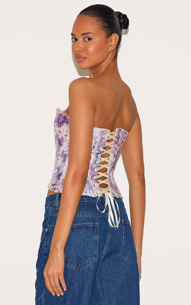 Sheer Floral Lace Corset