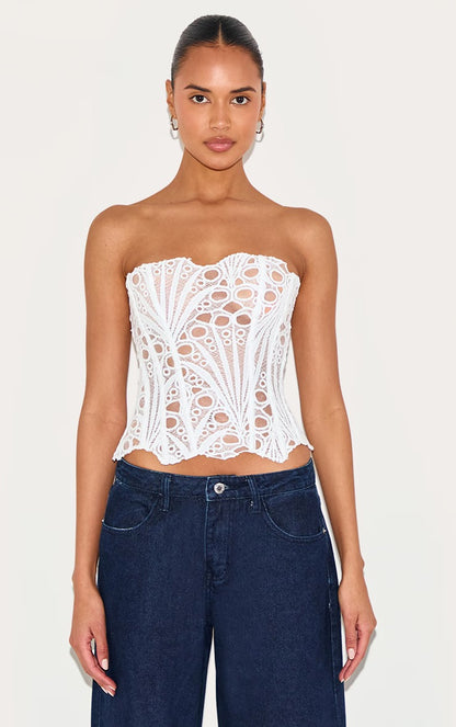 Sheer Floral Lace Corset