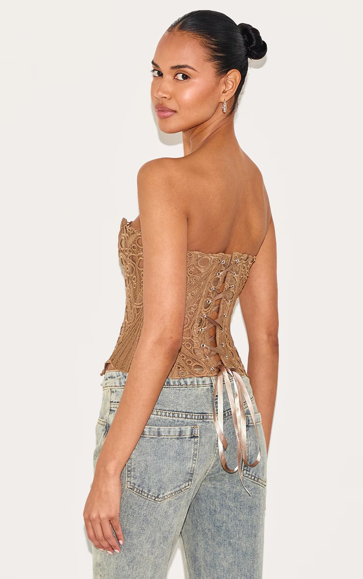 Sheer Floral Lace Corset
