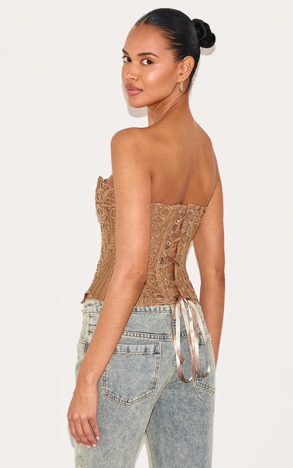 Sheer Floral Lace Corset