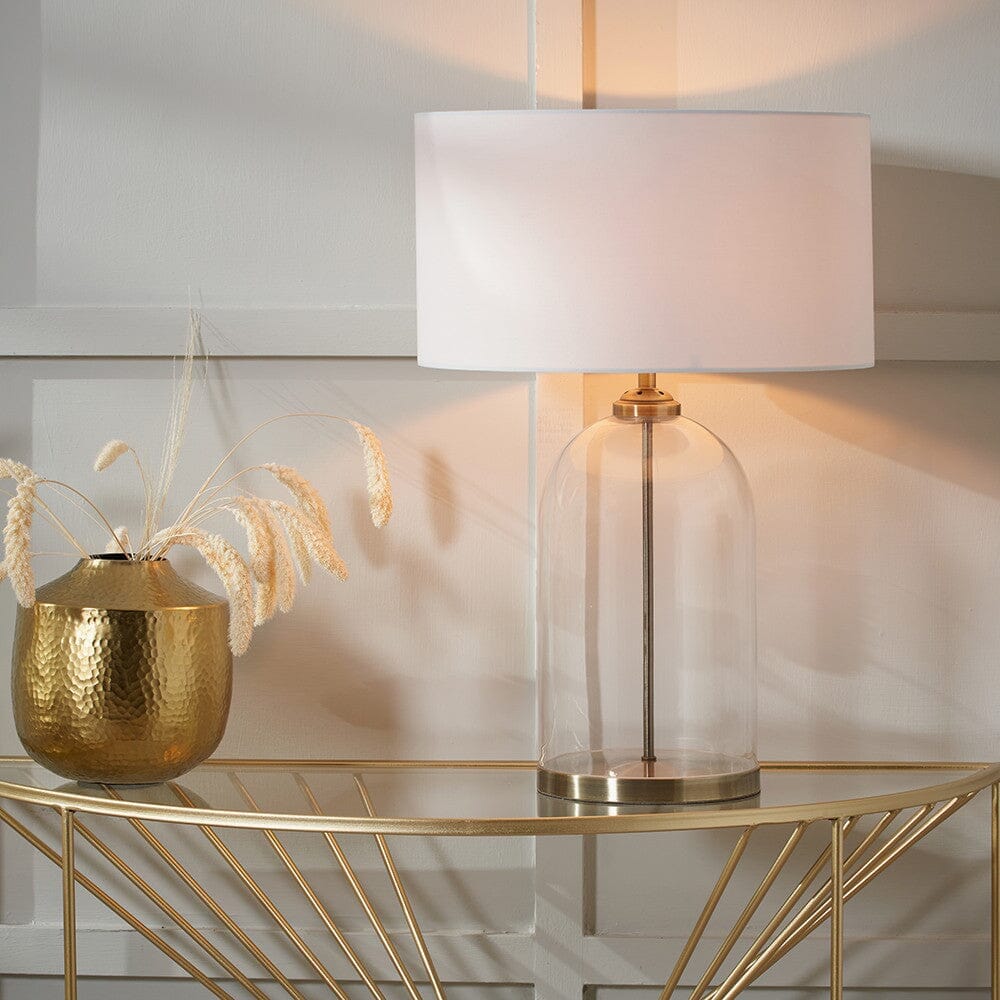 In Stock - Adella Large Antique Brass & Gold Table Lamp