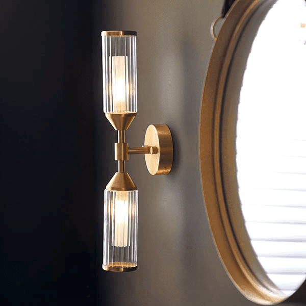 In Stock - Apollo Gold & Glass Double Wall Light