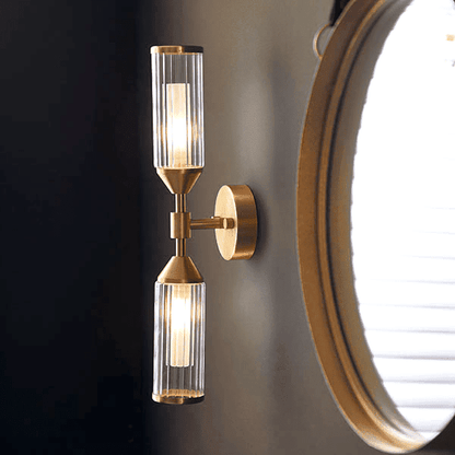 In Stock - Apollo Gold & Glass Double Wall Light