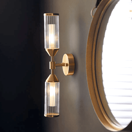 In Stock - Apollo Gold & Glass Double Wall Light