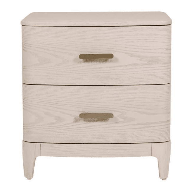 In Stock - Dahlia Lightwash Wood 2 Drawer Bedside Table