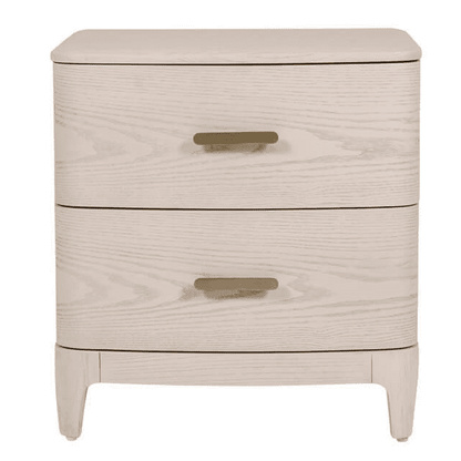 In Stock - Dahlia Lightwash Wood 2 Drawer Bedside Table