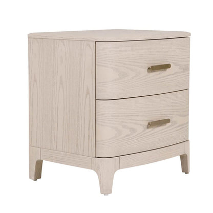 In Stock - Dahlia Lightwash Wood 2 Drawer Bedside Table