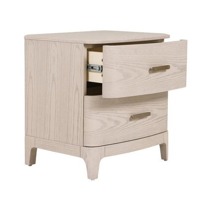 In Stock - Dahlia Lightwash Wood 2 Drawer Bedside Table