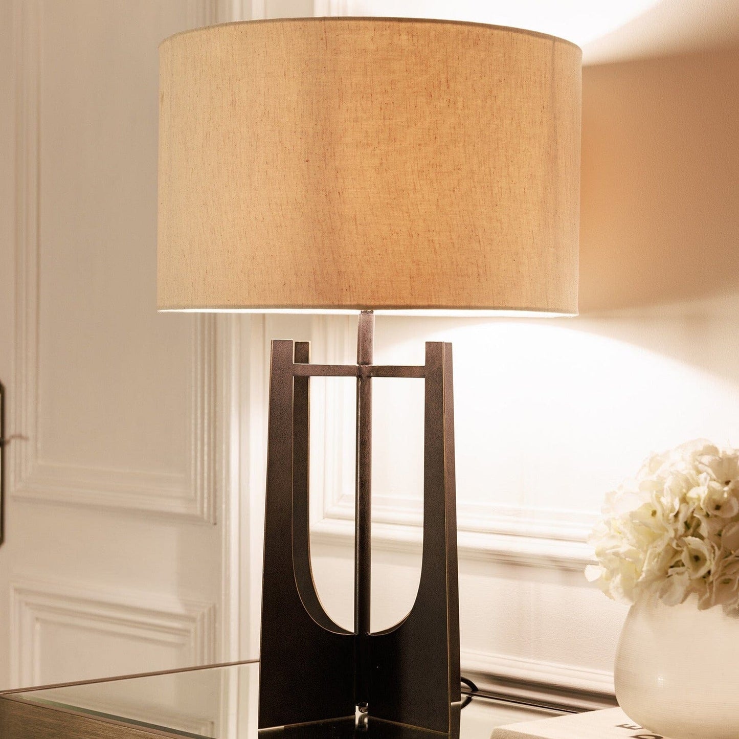 In Stock - Evelyn Hammered Bronze Table Lamp