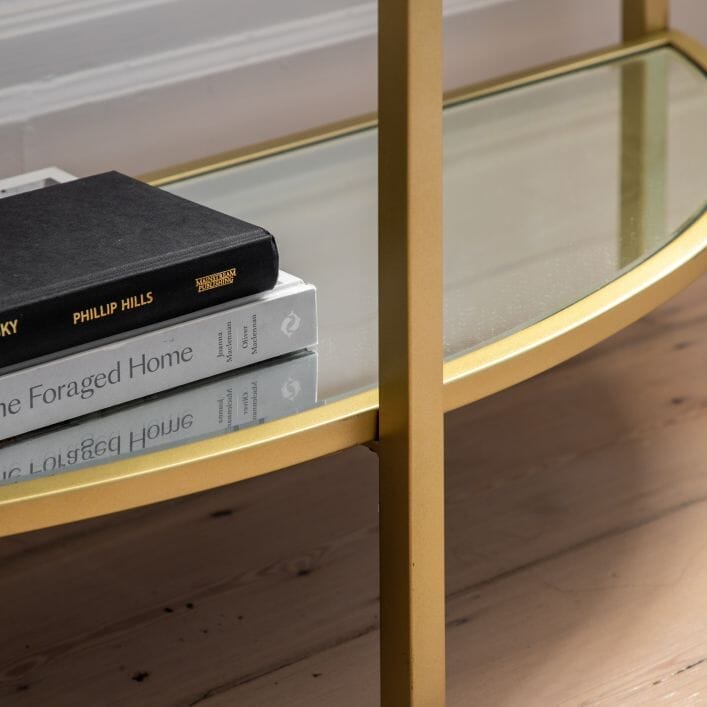 In Stock - Hamilton Champagne Metal Console Table