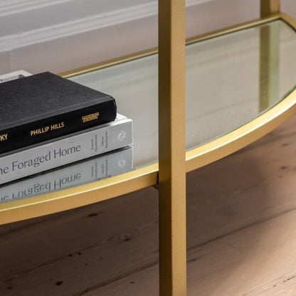 In Stock - Hamilton Champagne Metal Console Table