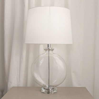 In Stock - Hiero Glass & Silver Table Lamp