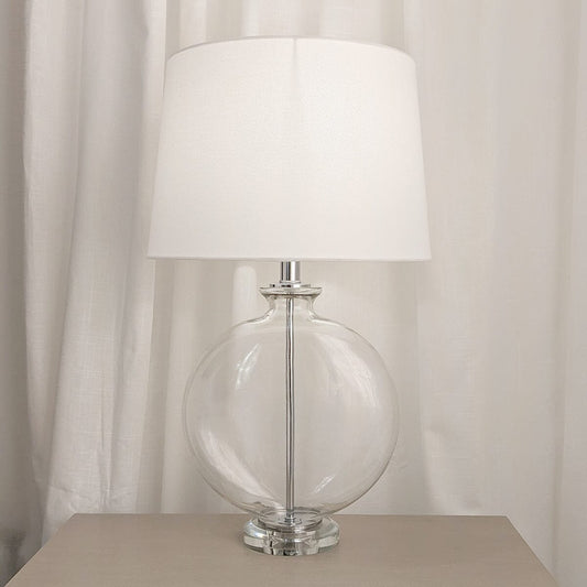 In Stock - Hiero Glass & Silver Table Lamp
