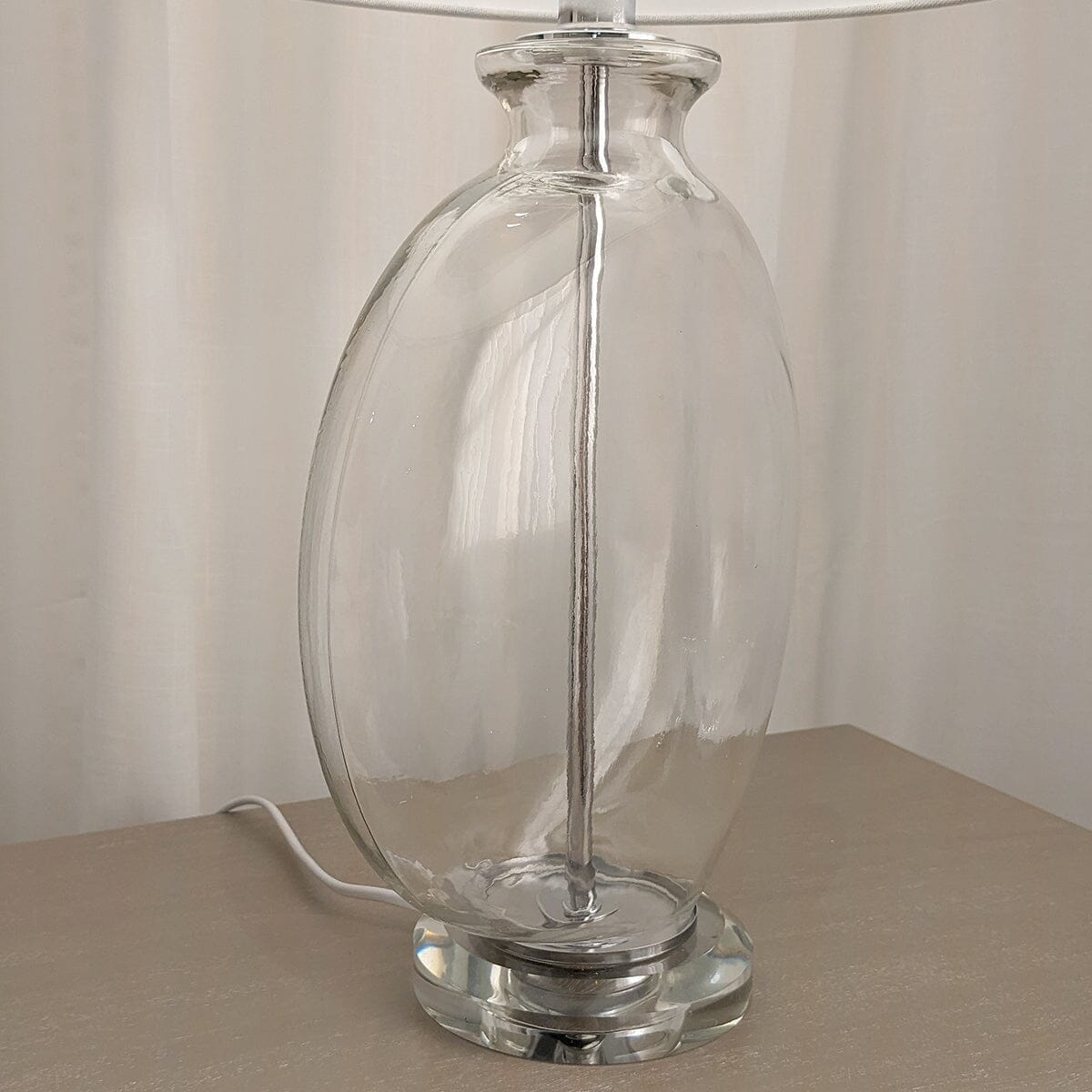 In Stock - Hiero Glass & Silver Table Lamp