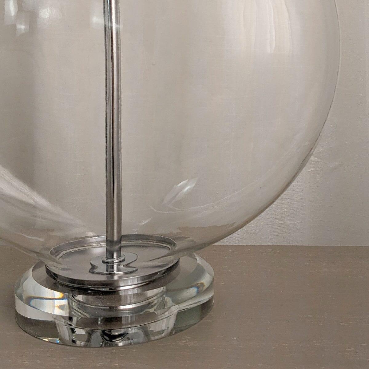 In Stock - Hiero Glass & Silver Table Lamp