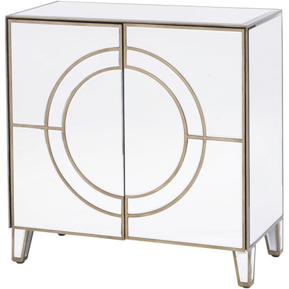 In Stock - Imani Luxury Mirrored & Gold 2 Door Cabinet