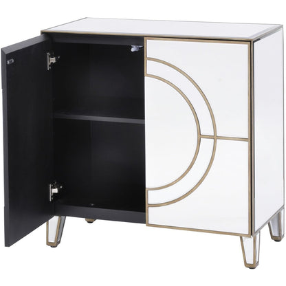 In Stock - Imani Luxury Mirrored & Gold 2 Door Cabinet