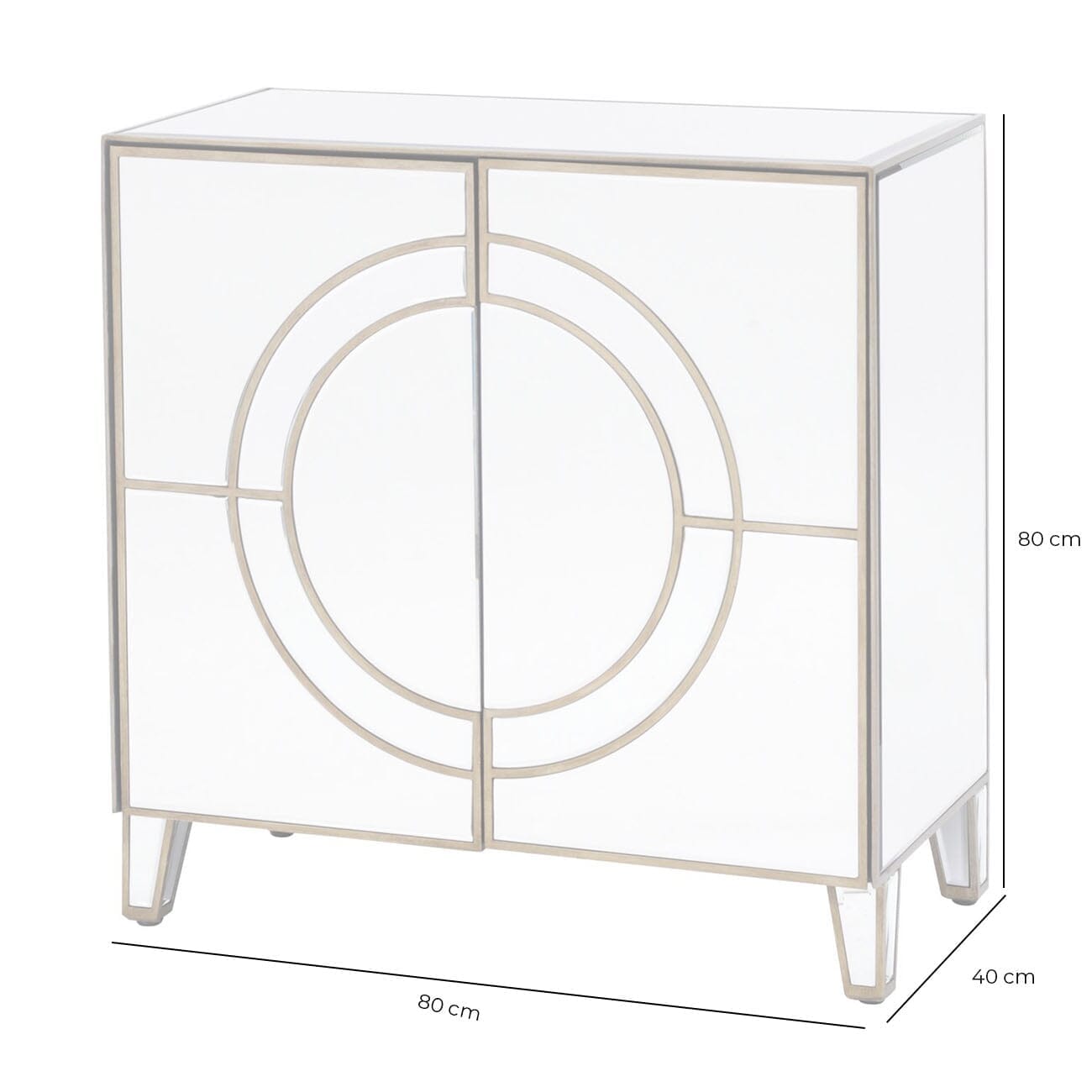 In Stock - Imani Luxury Mirrored & Gold 2 Door Cabinet