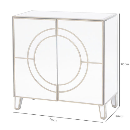 In Stock - Imani Luxury Mirrored & Gold 2 Door Cabinet