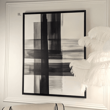 In Stock - Jackson Large Monochrome Framed Canvas Wall Art II - 100 x 75cm