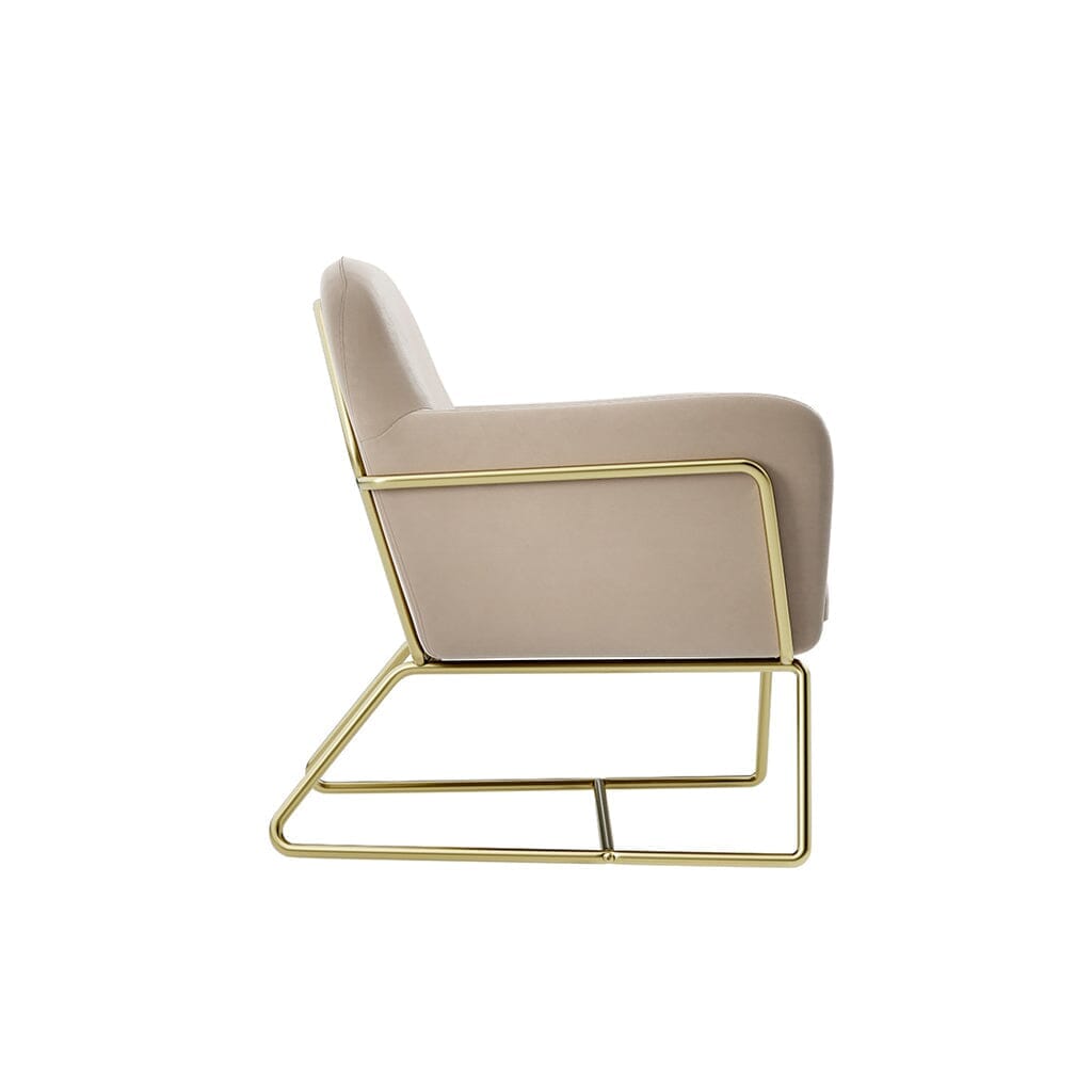 In Stock - Jaycee Beige & Gold Accent Chair