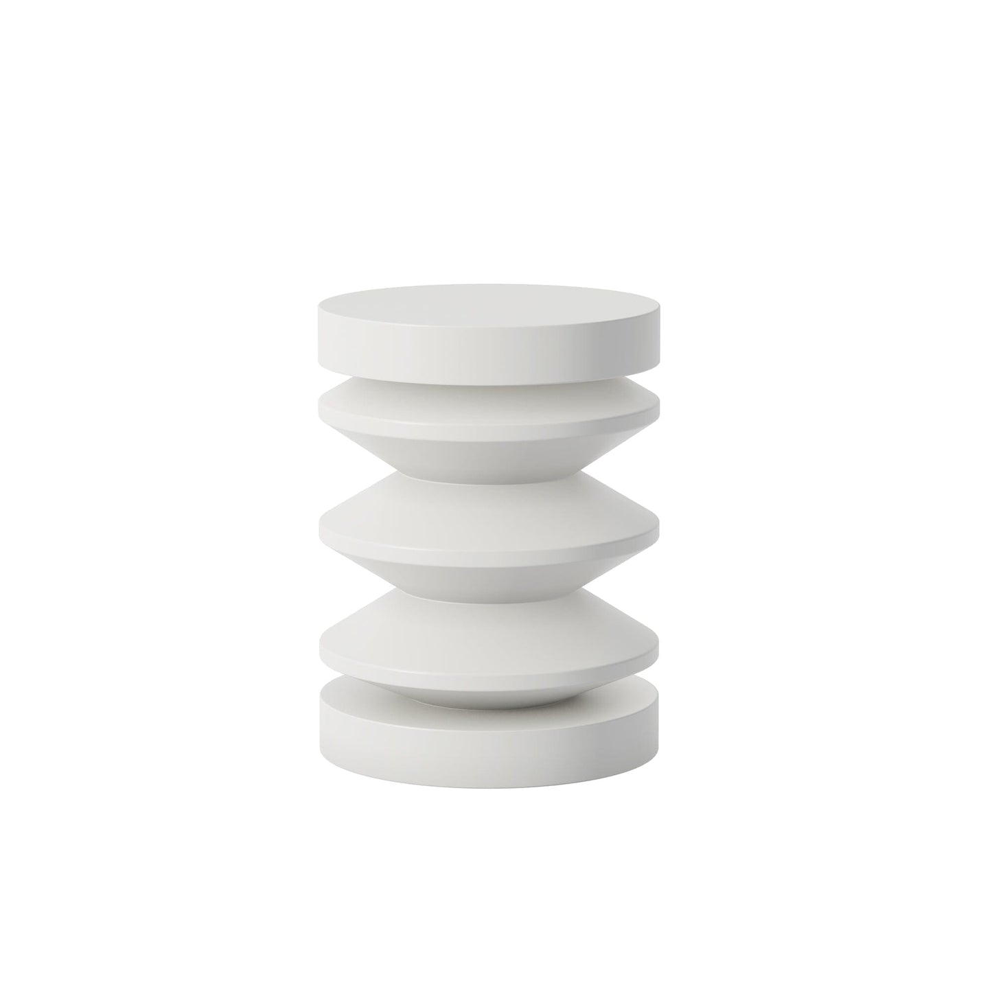 In Stock - Kamala White Abstract Side Table