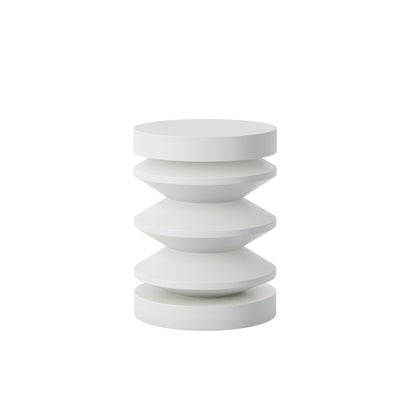 In Stock - Kamala White Abstract Side Table