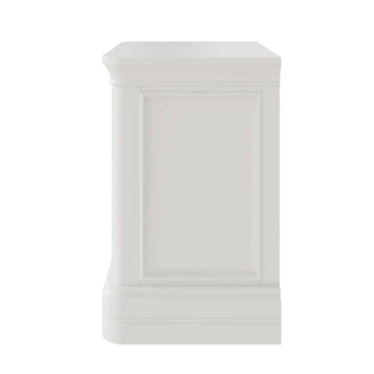 In Stock - Louvre White Wooden 2 Drawer Bedside Table