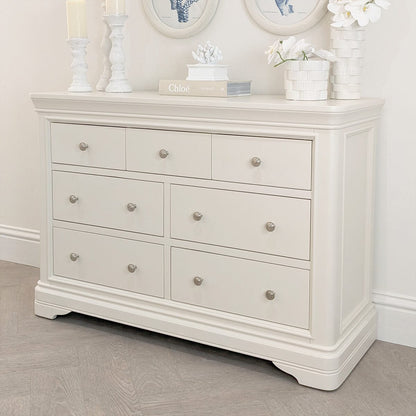 In Stock - Louvre White Wooden 7 Drawer Chest