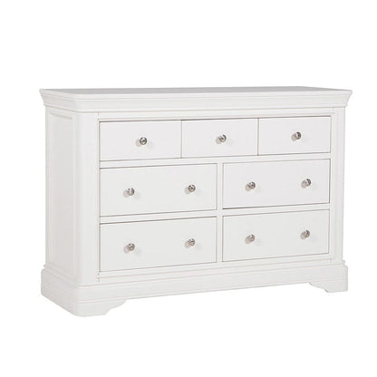 In Stock - Louvre White Wooden 7 Drawer Chest