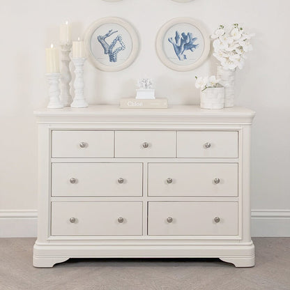 In Stock - Louvre White Wooden 7 Drawer Chest