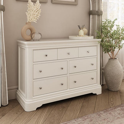 In Stock - Louvre White Wooden 7 Drawer Chest