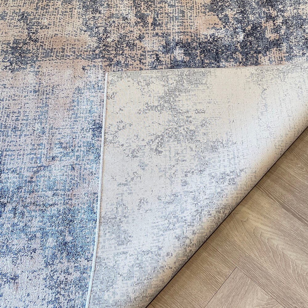 In Stock - Margo Blue & Cream Abstract Rug - 119 x 180cm