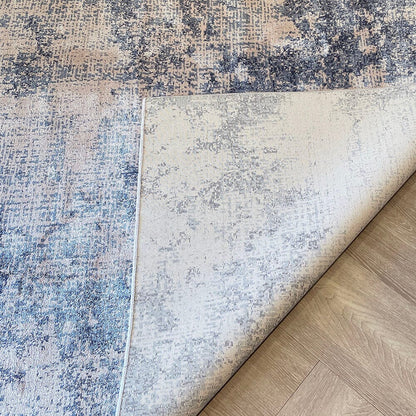 In Stock - Margo Blue & Cream Abstract Rug - 119 x 180cm