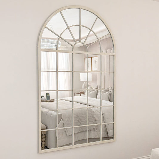 In Stock - Middleham White Arched Window Large Leaner Mirror