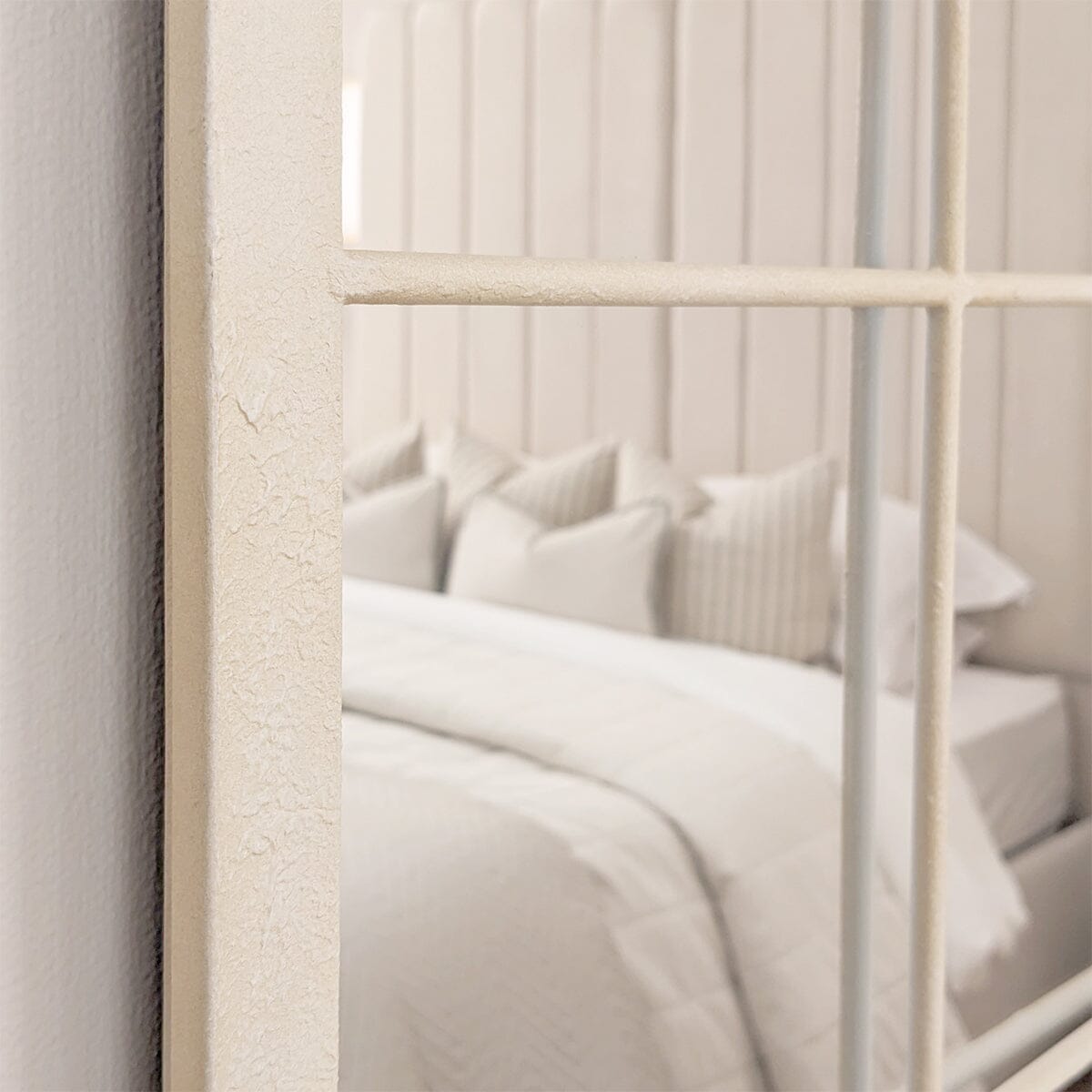 In Stock - Middleham White Arched Window Large Leaner Mirror