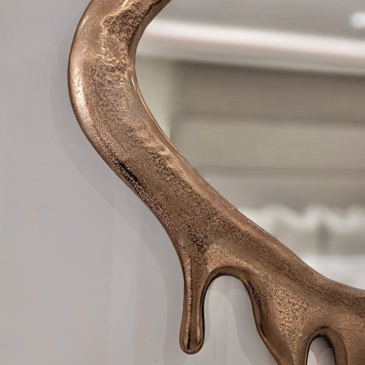 In Stock - Molten Gold Drip Large Abstract Mirror