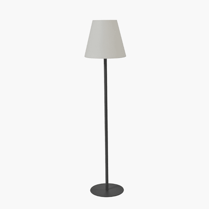 In Stock - Paros Grey & Cream Metal Rechargeable Outdoor Floor Lamp