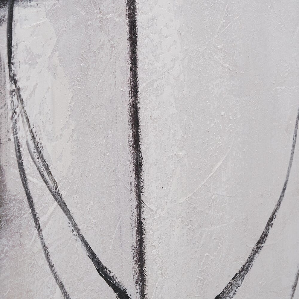 In Stock - Phoebe Monochrome Abstract Canvas Wall Art with Black Frame
