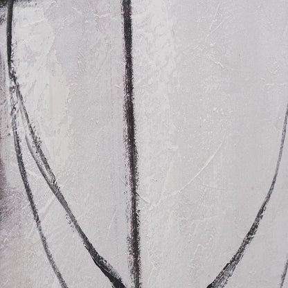 In Stock - Phoebe Monochrome Abstract Canvas Wall Art with Black Frame