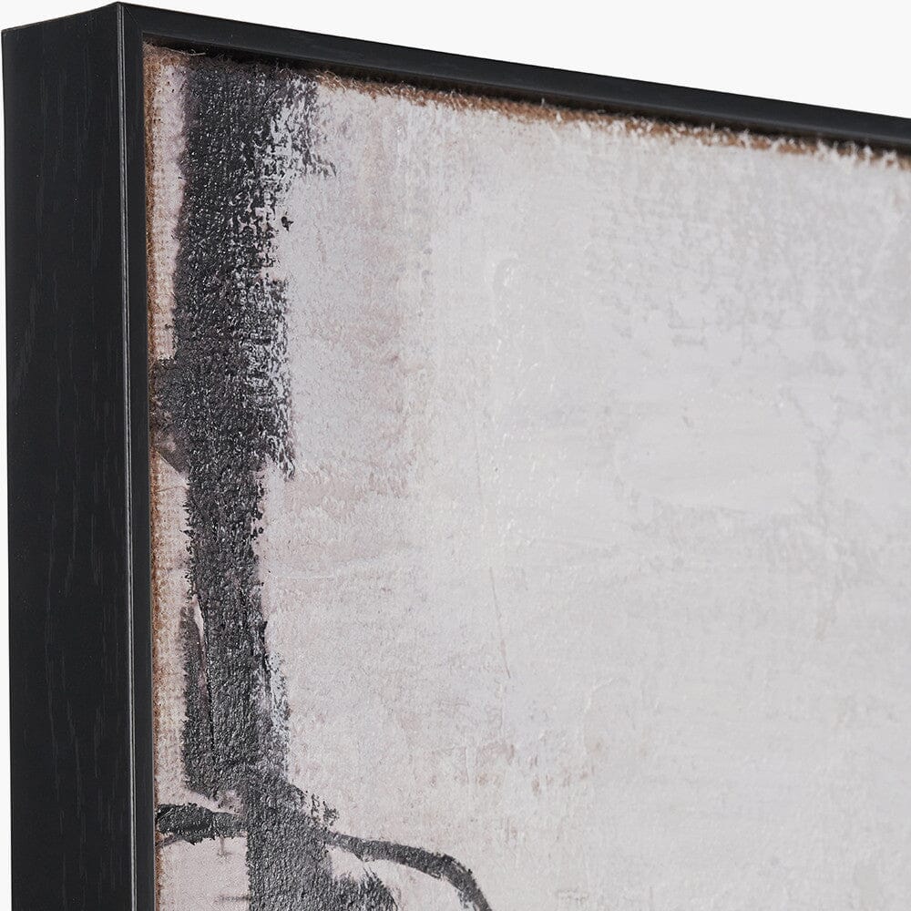 In Stock - Phoebe Monochrome Abstract Canvas Wall Art with Black Frame