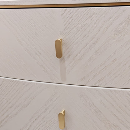 In Stock - Putney Ivory & Gold 2 Drawer Bedside Table