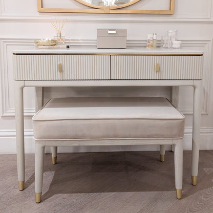 In Stock - Putney Ivory & Gold Dressing Table