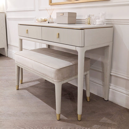 In Stock - Putney Ivory & Gold Dressing Table
