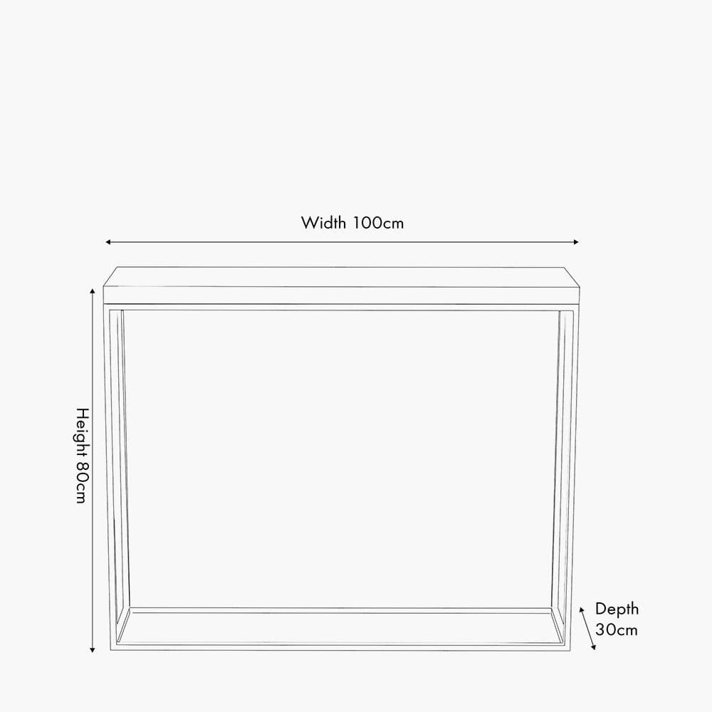 In Stock - Robyn Beige Granite & Gold Square Console Table