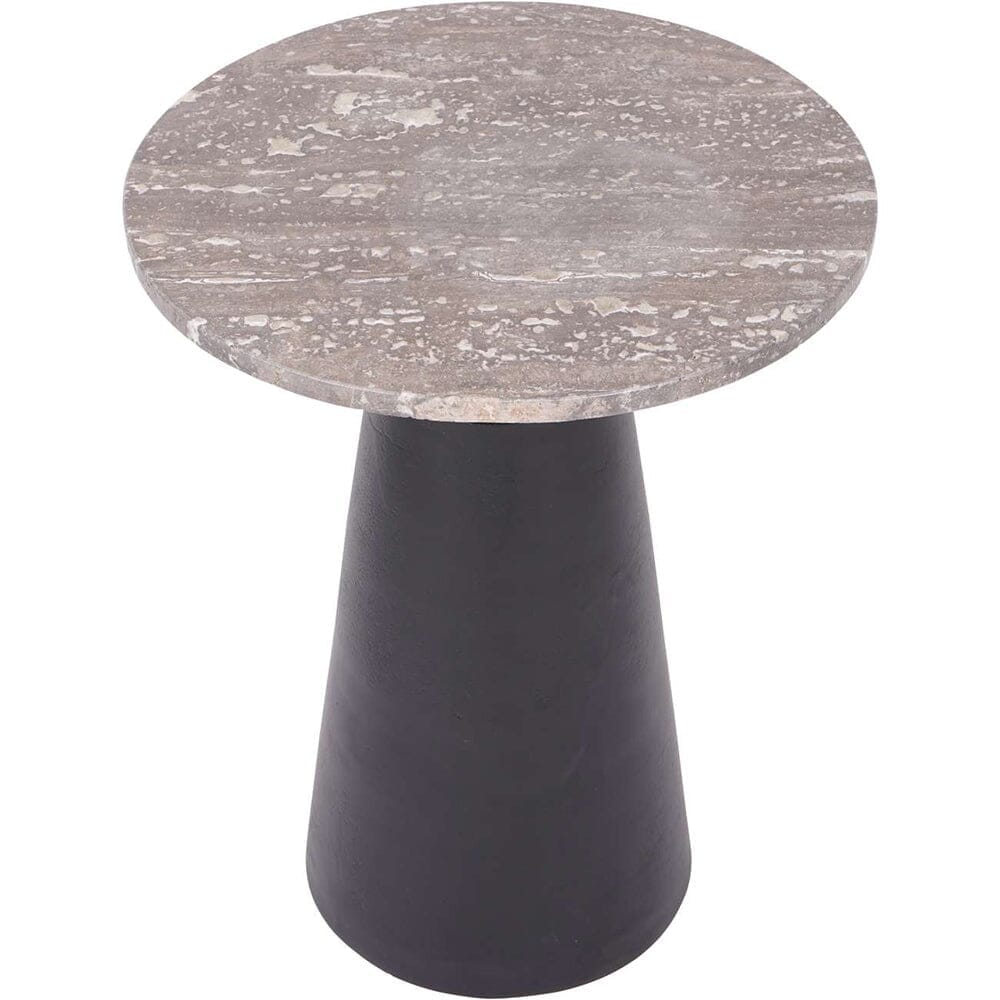 In Stock - Valiona Black & Marble Side Table