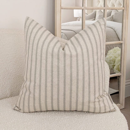 Kashmira Sage Green Striped Cushion - 50x50cm